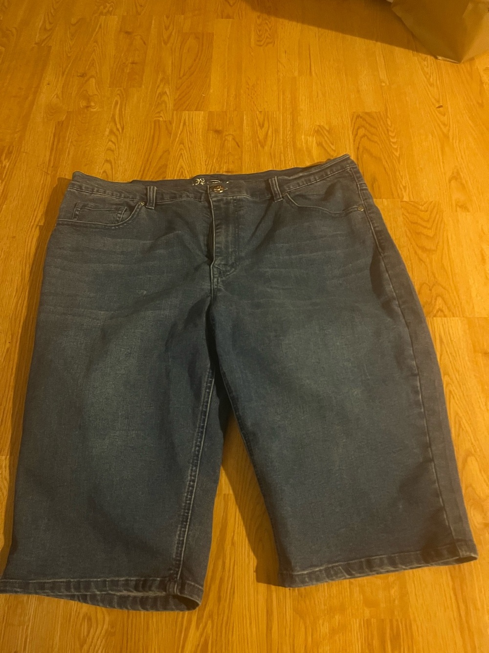 DG2 by Diane Gilman Dark Blue Denim Bermuda Shorts